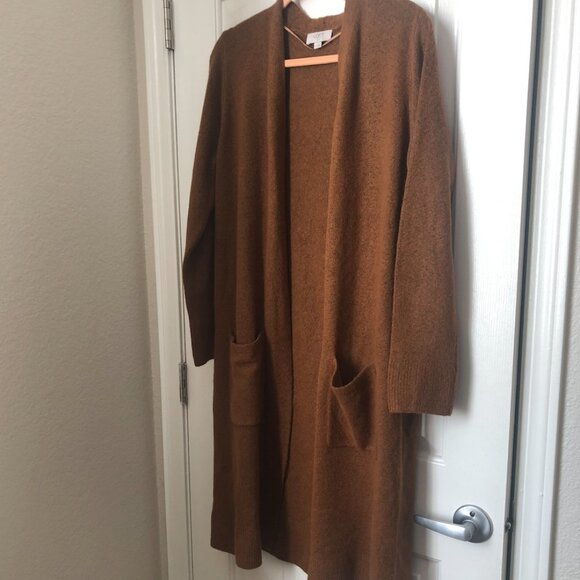 Acorn Brown Long Sweeper Cardigan - Picture 1 of 4